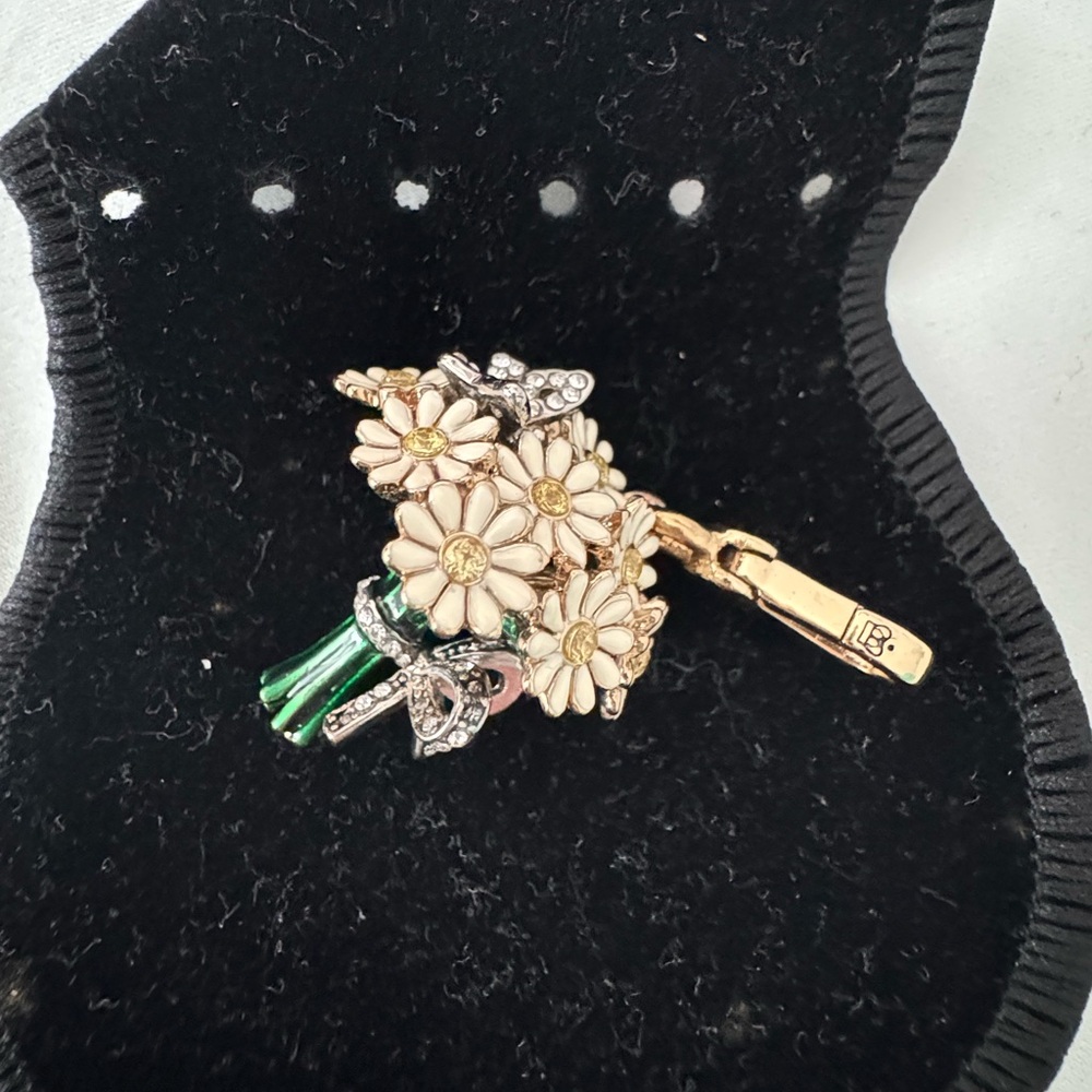 Rare Juicy Couture Floral Bouquet Charm with Gold and Green Accents